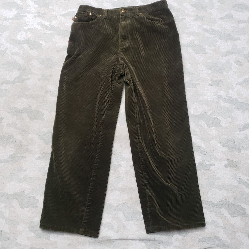Lauren Jeans‎ Co Womens 12P Green Capri Corduroy Pockets